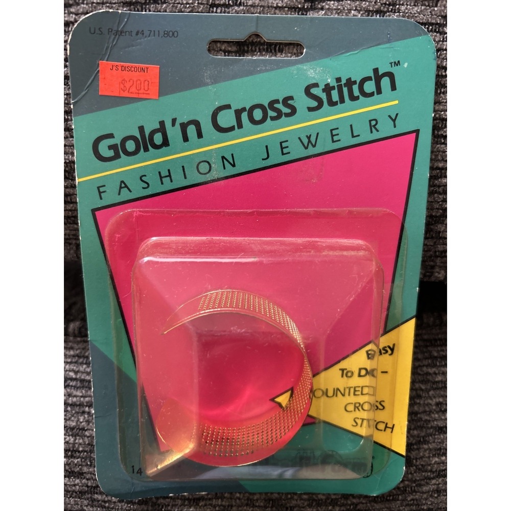 Needleform Gold'n Cross Stitch Brand Fashion Jewelry Bracelet New Old Stock 1990 - Picture 3 of 6